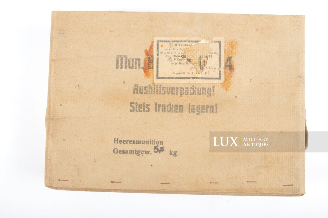 Late-war German 12cm mortar cardboard cartridge charge storage box, « 12cm Gr.W.42 » - photo 8