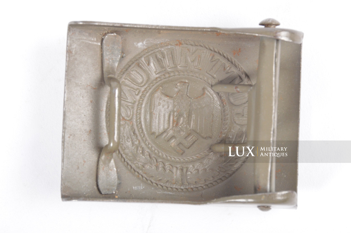 Late-war Heer green painted combat belt buckle, « unmarked » - photo 9