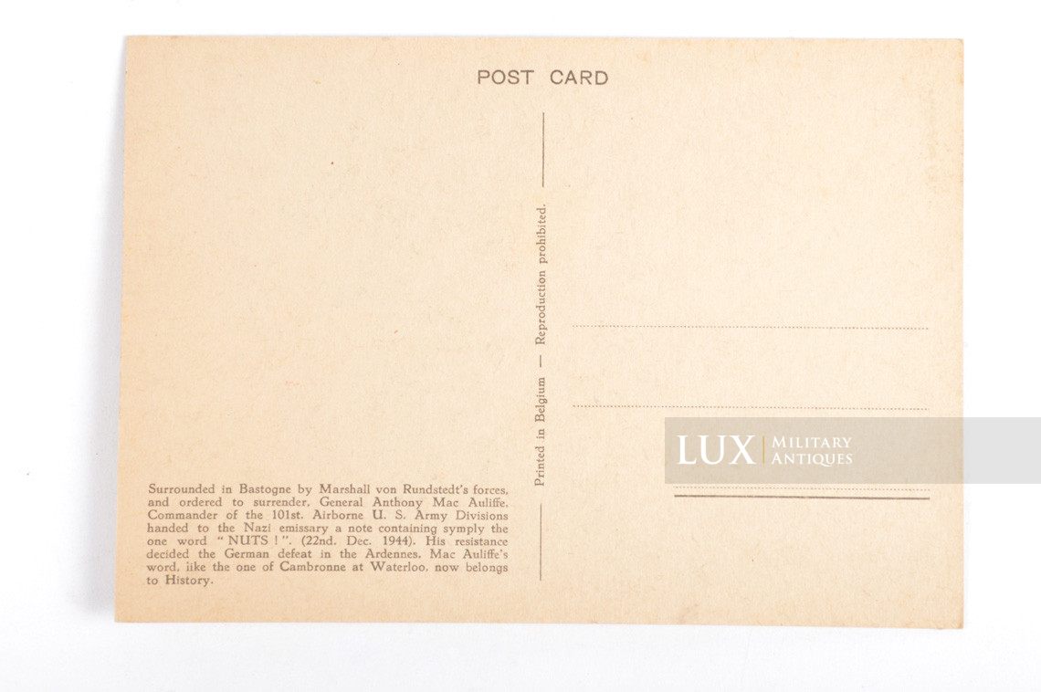 Carte postale américaine, « Bastogne - Nuts » - photo 9