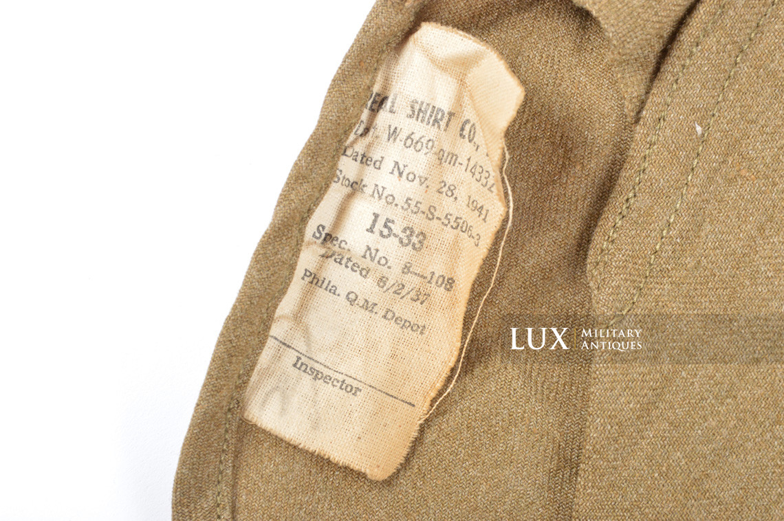 Chemise en laine moutarde US Army précoce, « 1941 » - photo 11