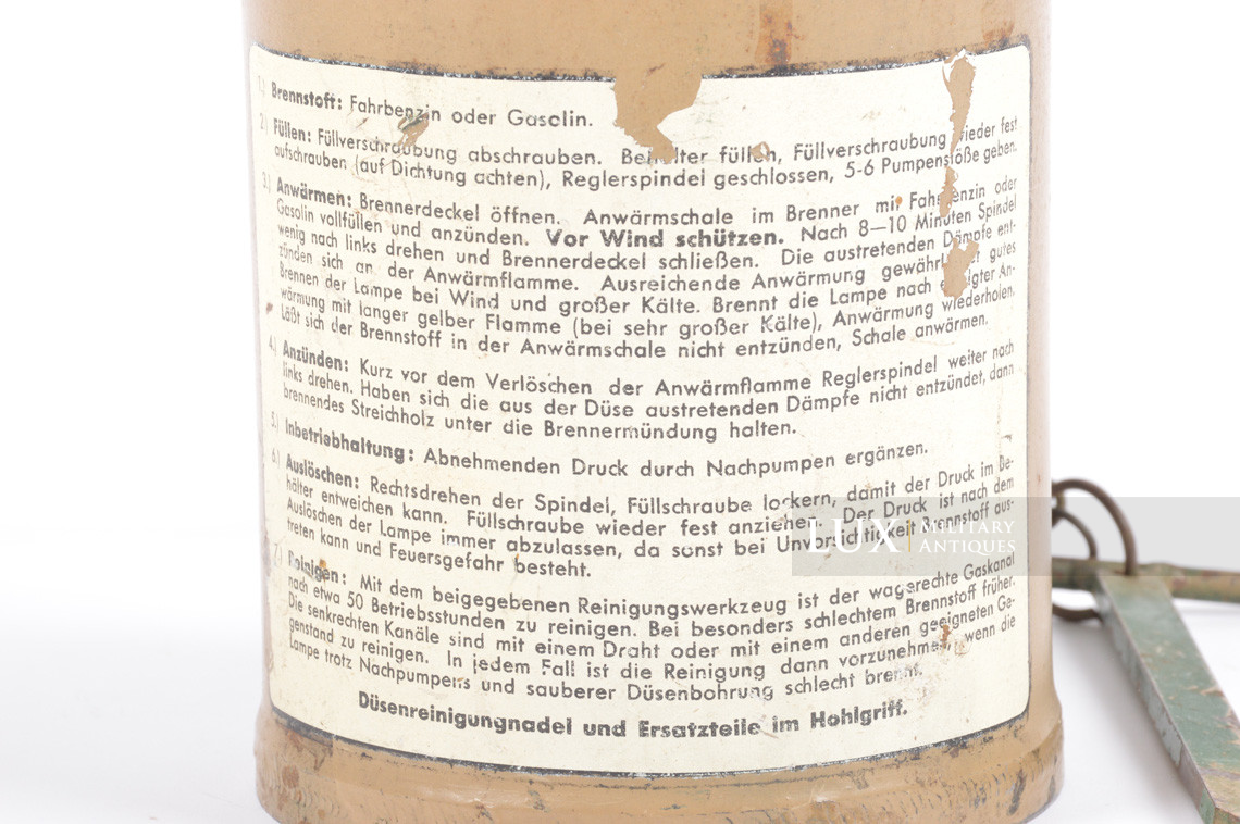 Chalumeau allemand fin de guerre pour véhicules, « Heizlampe » - photo 8
