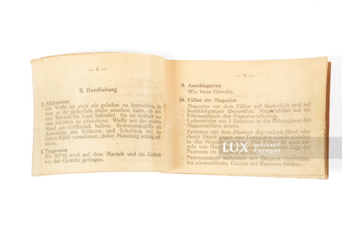 German MP44 weapons information and instructional booklet, « Sturmgewehr » - photo 10