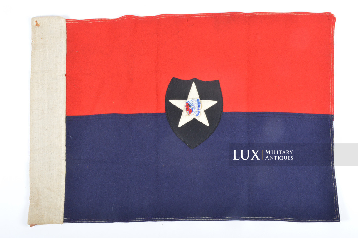 WWII US 2nd Infantry Division unit wool pennant, « Indianhead » - photo 4