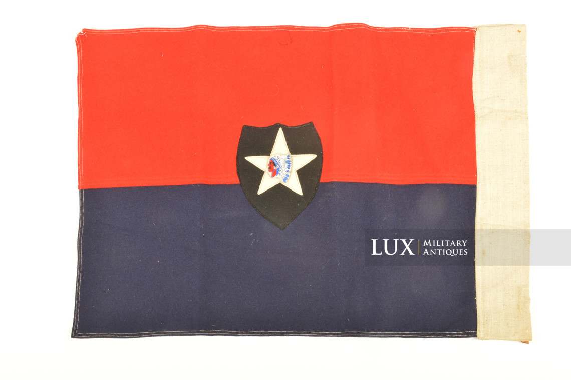WWII US 2nd Infantry Division unit wool pennant, « Indianhead » - photo 12
