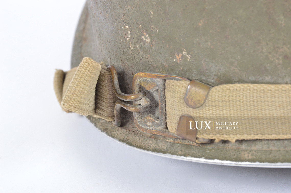 USM1 1st Lt. 2nd Infantry Division named front seam fixed bale combat helmet, « untouched / ETO » - photo 32