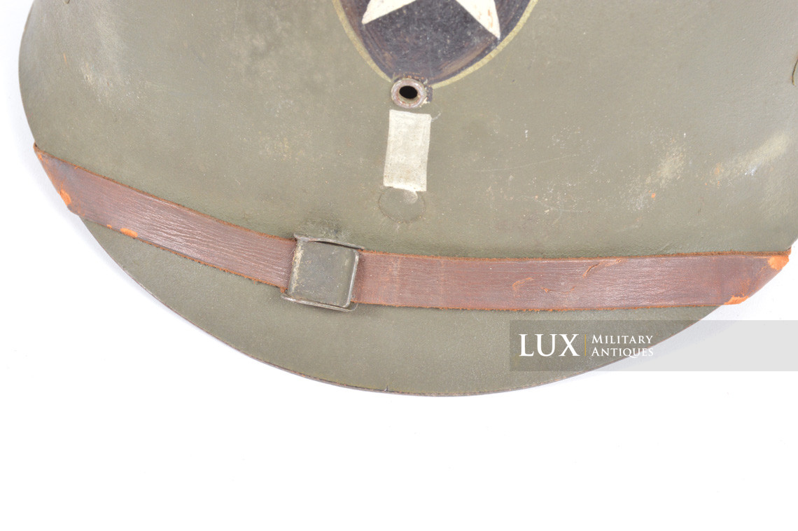 USM1 1st Lt. 2nd Infantry Division named front seam fixed bale combat helmet, « untouched / ETO » - photo 69
