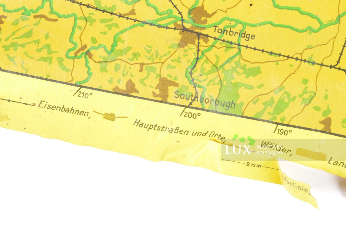 Rare carte en toile cirée de la Luftwaffe de bombardement de nuit de la Bataille d’Angleterre, « LONDON » - photo 17