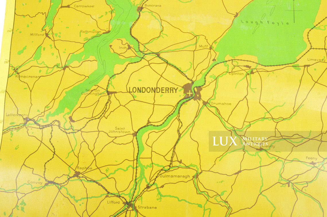 Carte en toile cirée de la Luftwaffe de bombardement de nuit de la Bataille d’Angleterre, « BELFAST / LONDONDERRY » - photo 15