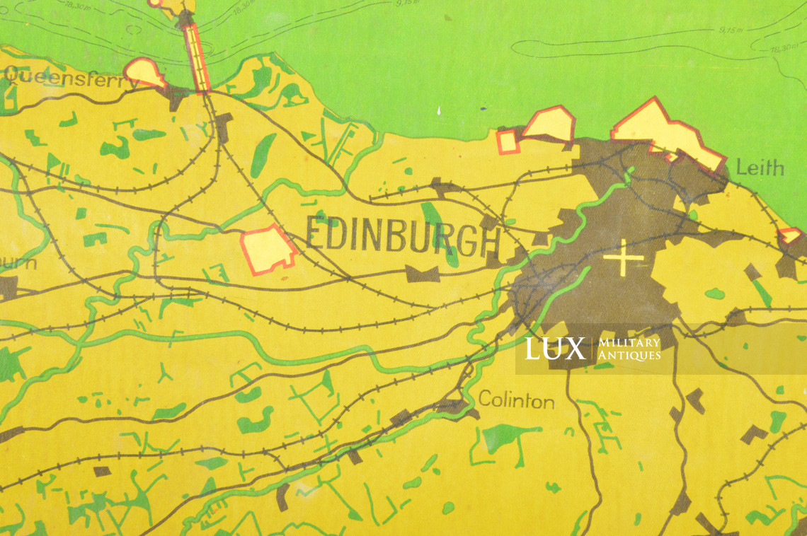 Carte en toile cirée de la Luftwaffe de bombardement de nuit de la Bataille d’Angleterre, « Edinburgh / Dundee » - photo 15