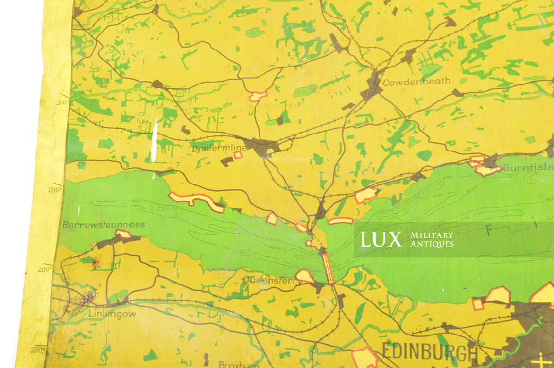 Carte en toile cirée de la Luftwaffe de bombardement de nuit de la Bataille d’Angleterre, « Edinburgh / Dundee » - photo 19