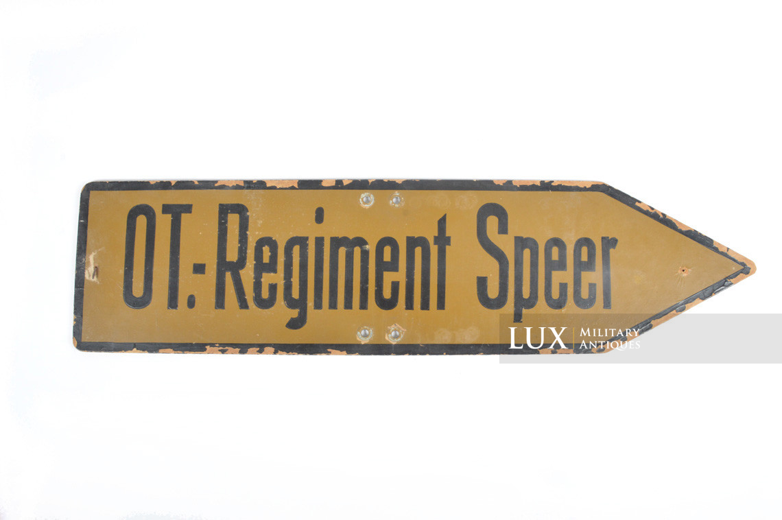 Panneau directionnel allemand de l’Organisation Todt, « OT-Regiment Speer » - photo 4