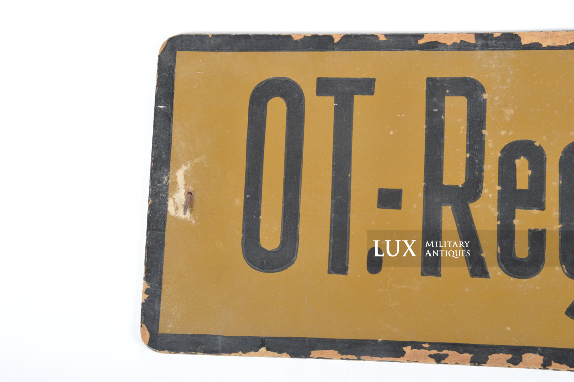 Panneau directionnel allemand de l’Organisation Todt, « OT-Regiment Speer » - photo 8