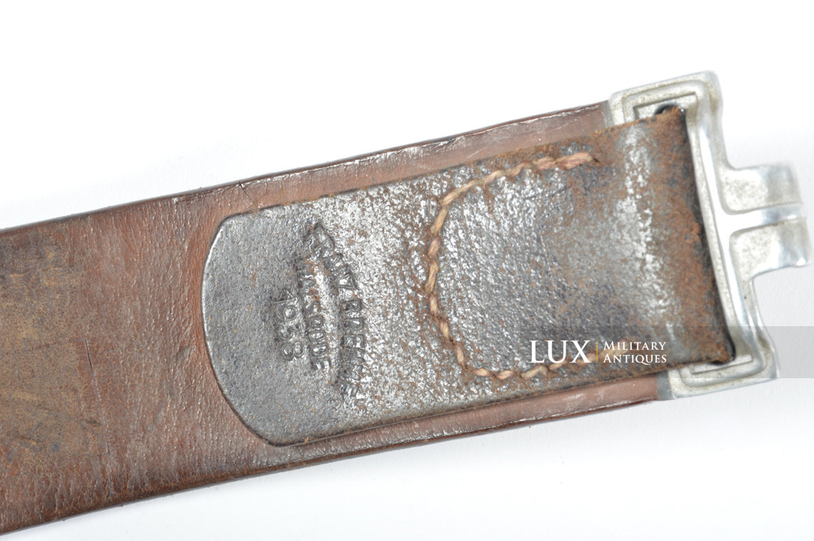 Cuir de ceinturon allemand Luftwaffe précoce en cuir brun chocolat, « 1938 » - photo 8
