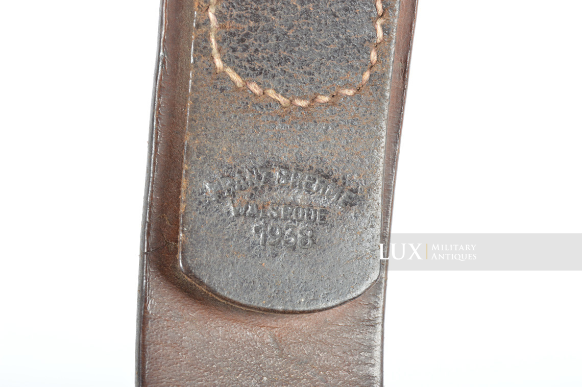 Cuir de ceinturon allemand Luftwaffe précoce en cuir brun chocolat, « 1938 » - photo 9