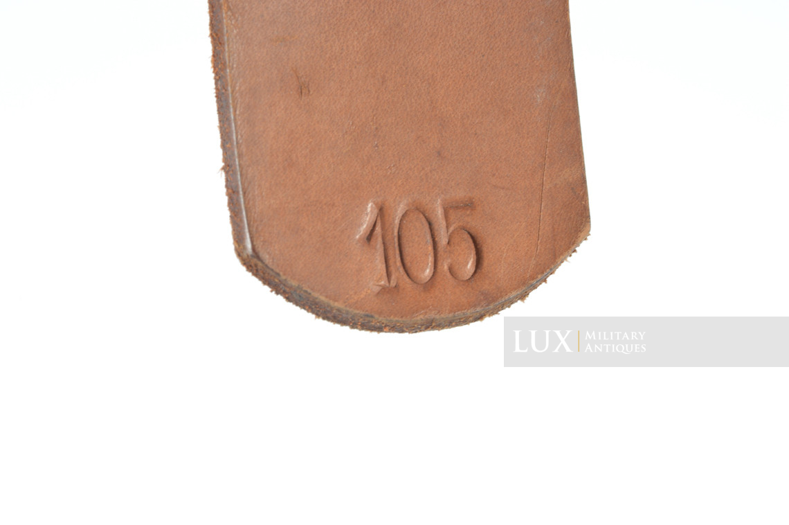 Unissued early German leather belt in natural brown leather, « LLG 1938 » - photo 14