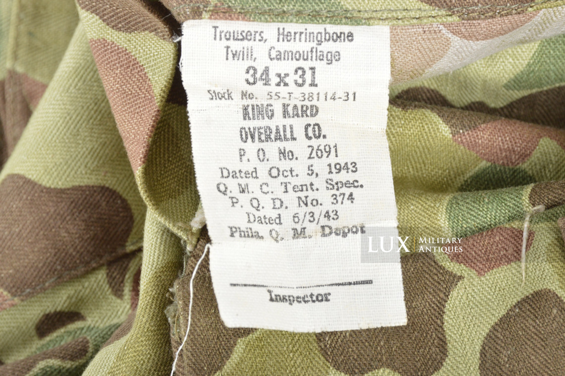 Unissued US Army issued « HBT » camouflage combat trousers, « 34x31 » - photo 14