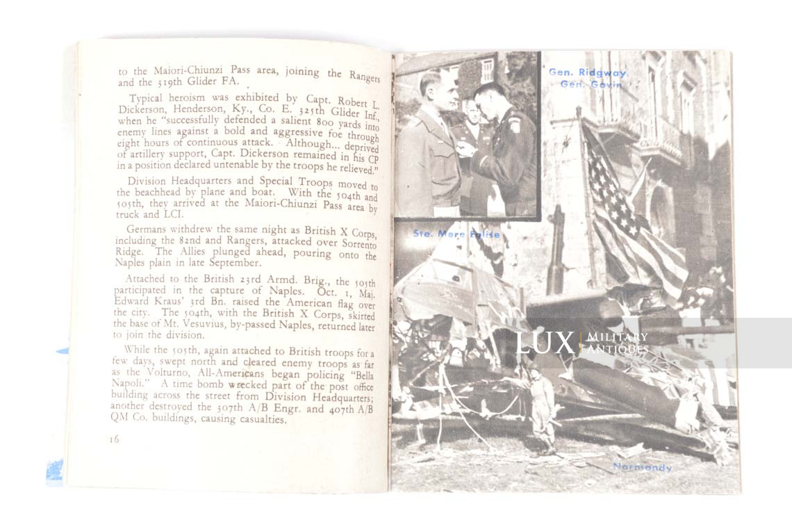 Rare 82nd Airborne Division unit history booklet, « All American » - photo 9