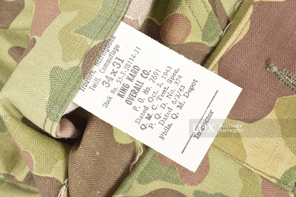 Unissued US Army issued « HBT » camouflage combat trousers, « 34x31 » - photo 14