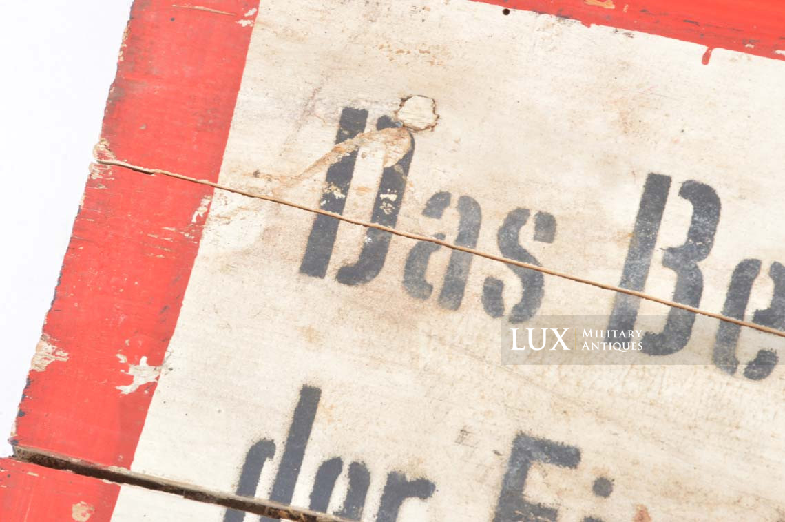 German restricted area entrance sign, « Festungdienststelle Düren » - photo 7