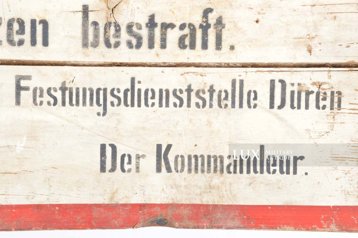German restricted area entrance sign, « Festungdienststelle Düren » - photo 10