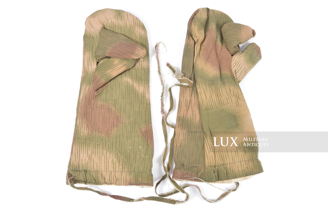 German Heer / Luftwaffe tan & water pattern fur lined winter camouflage gloves - photo 9
