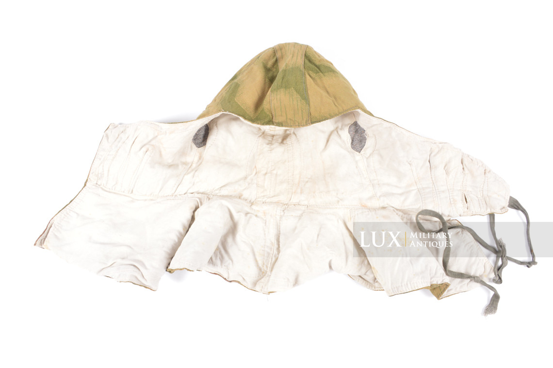 German Heer / Luftwaffe tan & water pattern camouflage / white reversible winter combat hood - photo 12