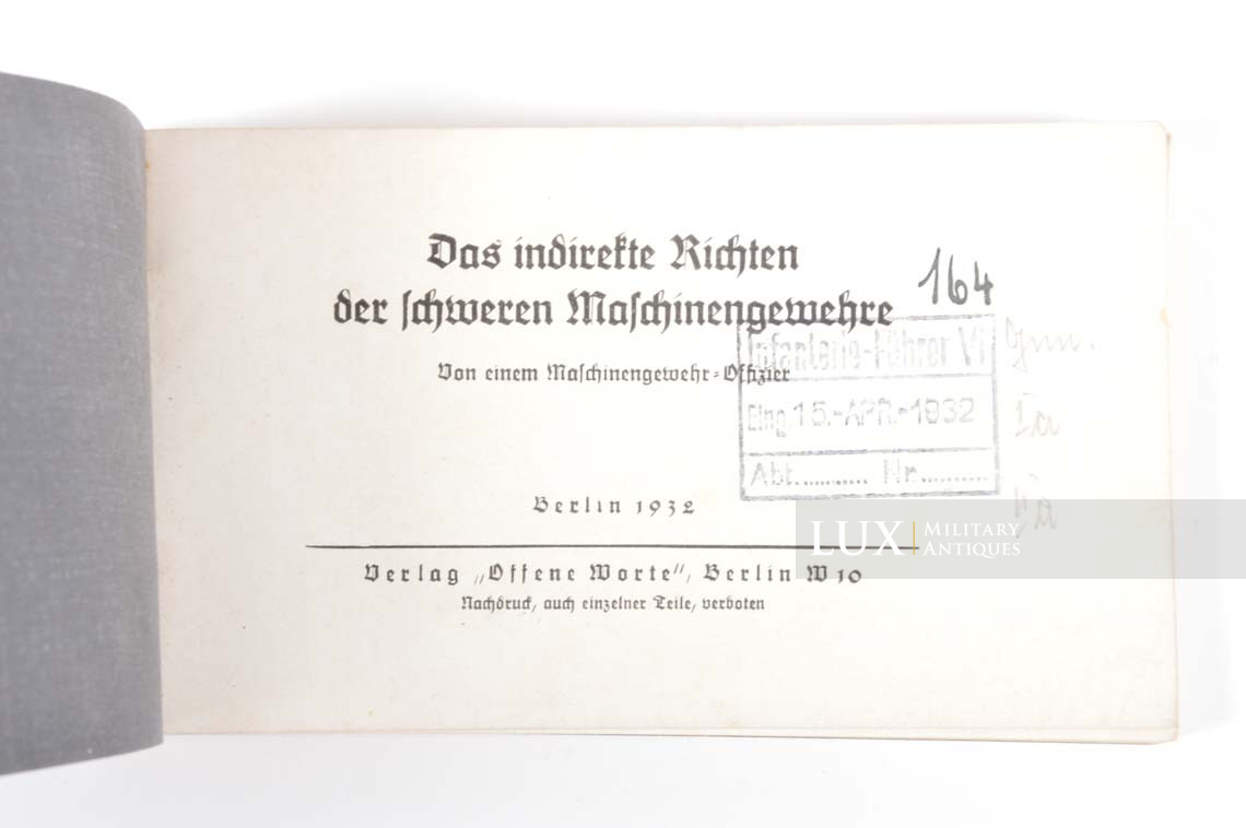 German M.G. weapons fire training photo booklet, « 1932 » - photo 8