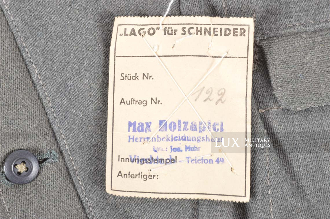 Pantalon allemand M44 de la Heer / Waffen-SS en gabardine, état neuf, « LAGO / RBNr » - photo 9