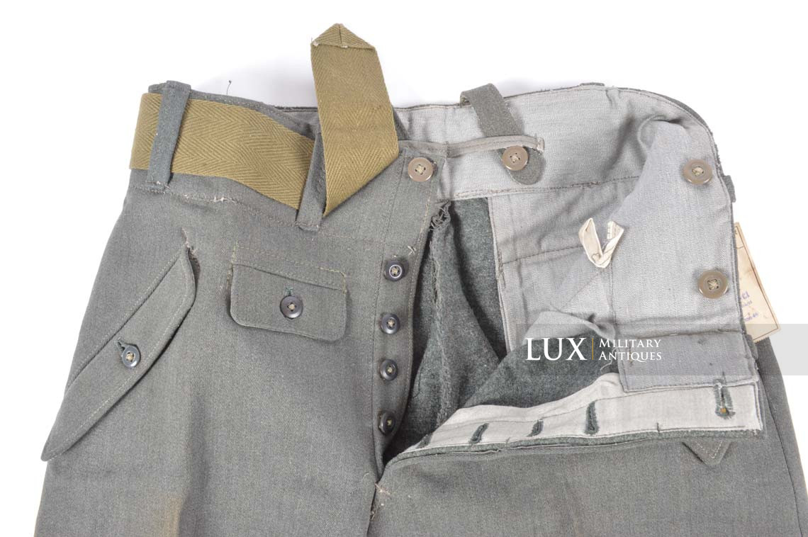 Pantalon allemand M44 de la Heer / Waffen-SS en gabardine, état neuf, « LAGO / RBNr » - photo 19