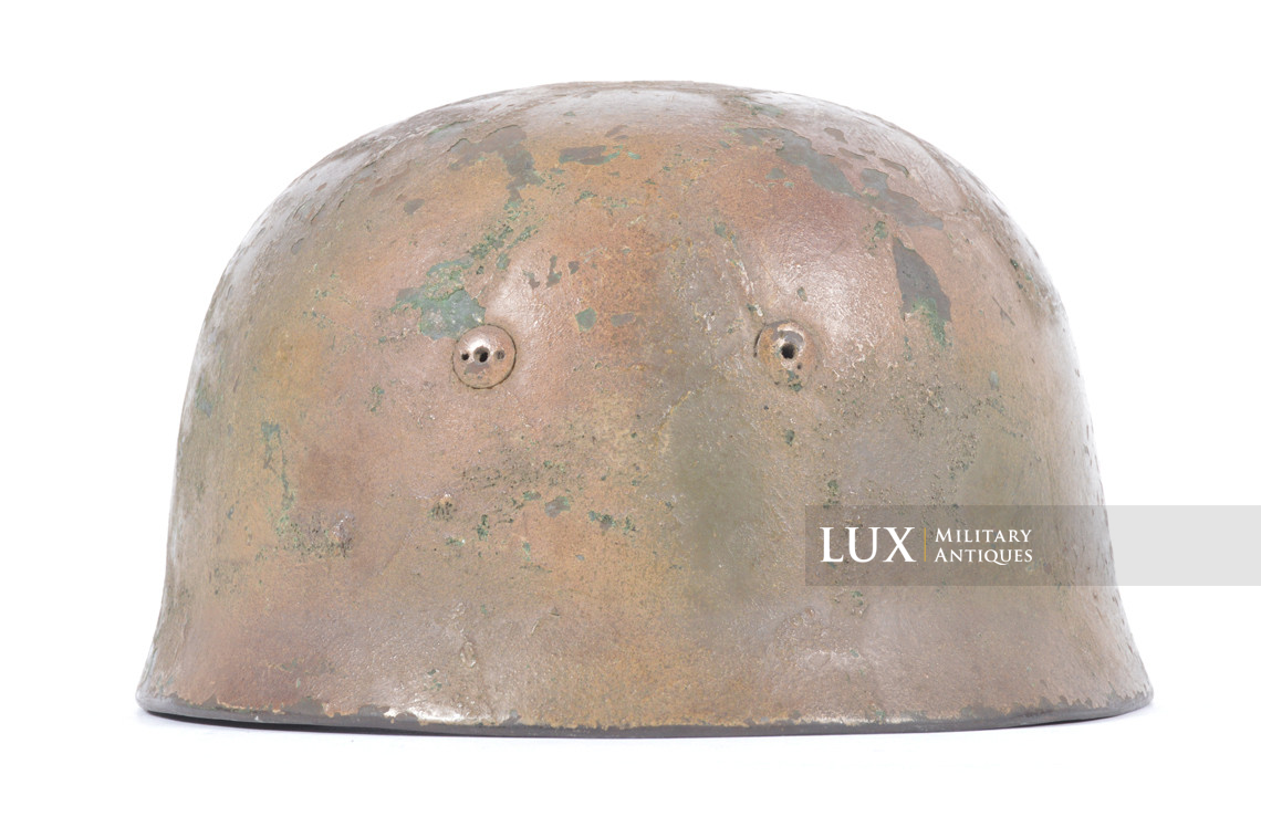 Exceptional M38 German Fallschirmjäger three-tone camouflage combat helmet , « woodwork find / untouched » - photo 13