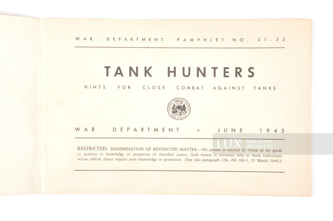 Rare brochure US ARMY sur les chasseurs de chars - photo 8