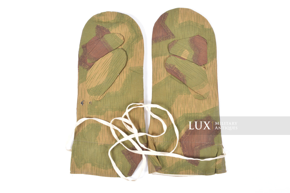 Unissued German Heer / Luftwaffe tan / water pattern reversible to white winter camouflage gloves, « RBNr  » - photo 8