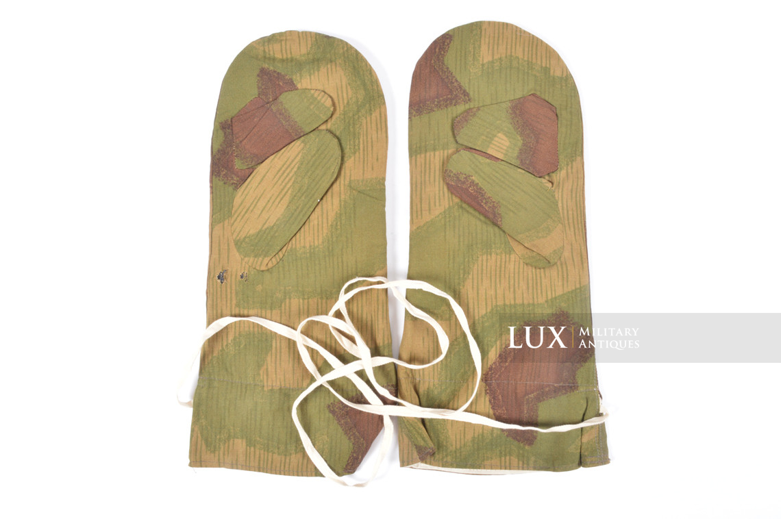 Unissued German Heer / Luftwaffe tan / water pattern reversible to white winter camouflage gloves, « RBNr » - photo 8
