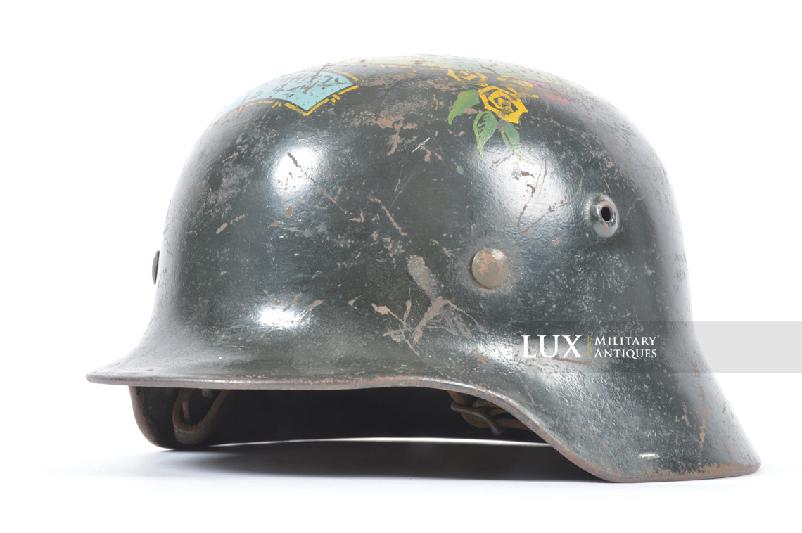 M40 captured German « Normandy 1944 » US Veteran art helmet, « untouched / as-found » - photo 9