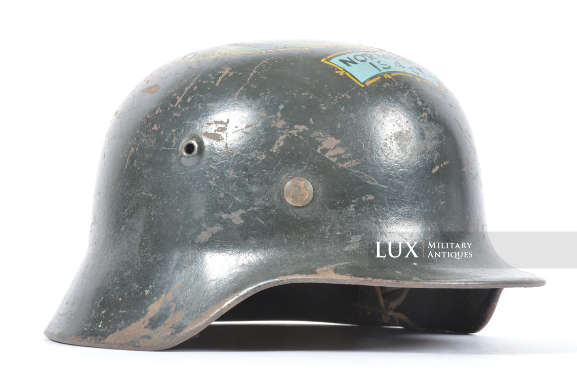 M40 captured German « Normandy 1944 » US Veteran art helmet, « untouched / as-found » - photo 11