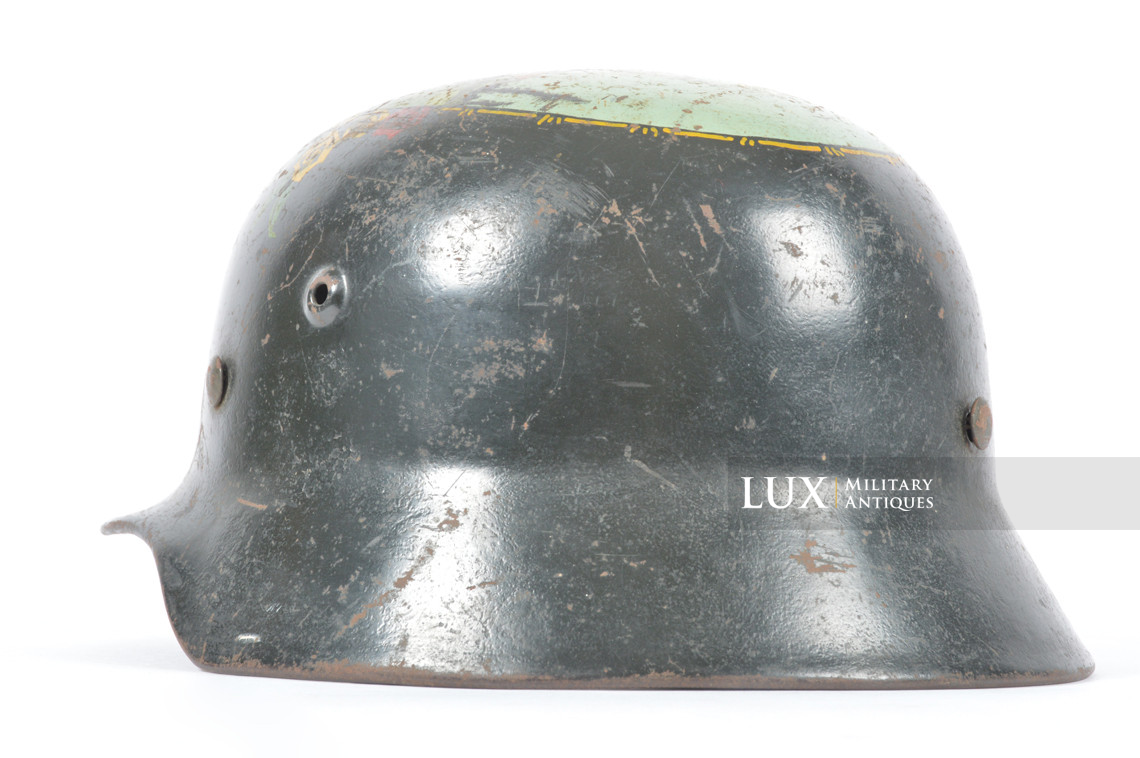 M40 captured German « Normandy 1944 » US Veteran art helmet, « untouched / as-found » - photo 15