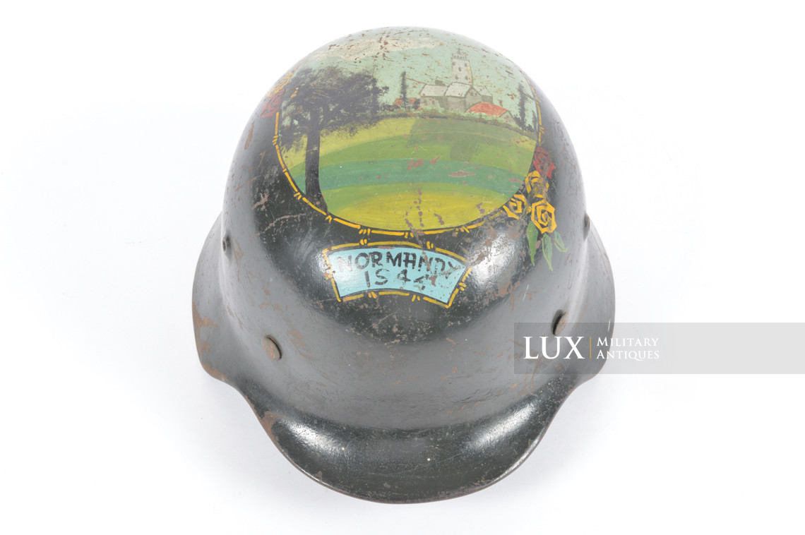 M40 captured German « Normandy 1944 » US Veteran art helmet, « untouched / as-found » - photo 4