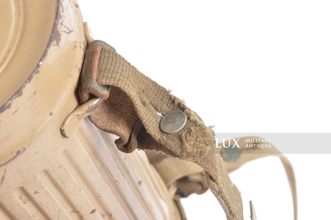 German tan camouflage gas mask canister set, named - photo 21