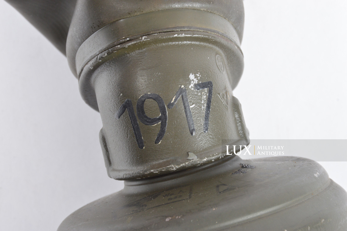 German tan camouflage gas mask canister set, named - photo 44