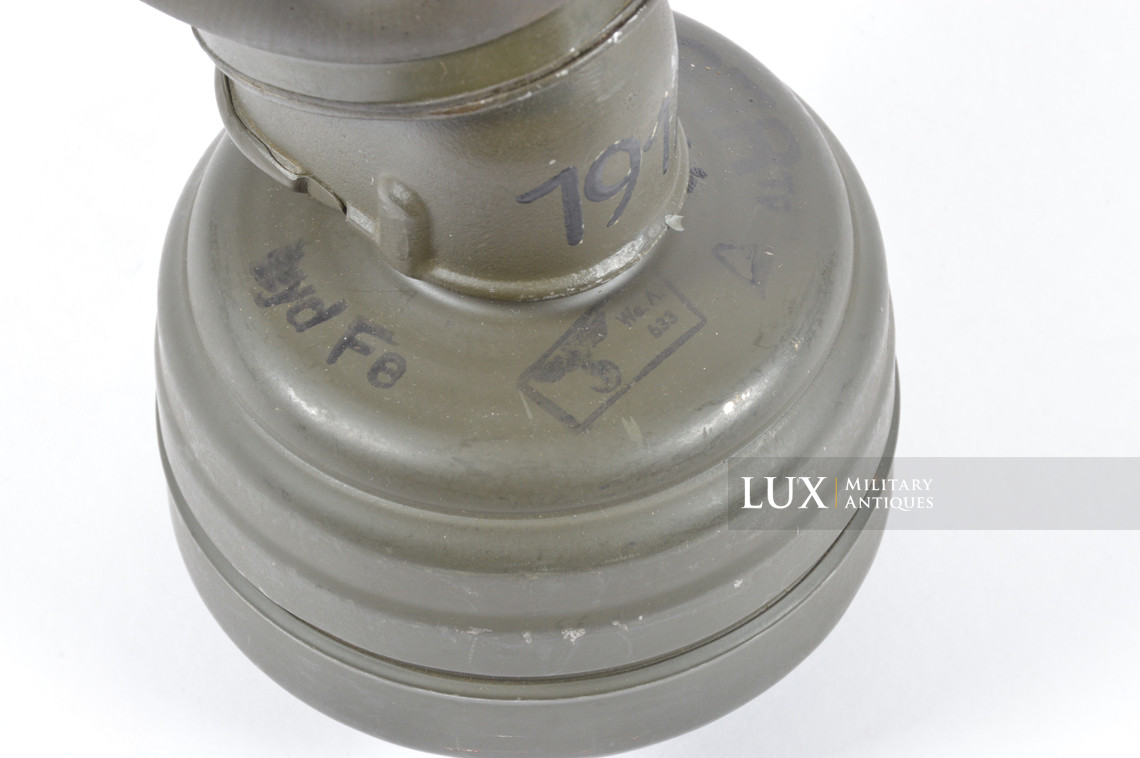 German tan camouflage gas mask canister set, named - photo 47
