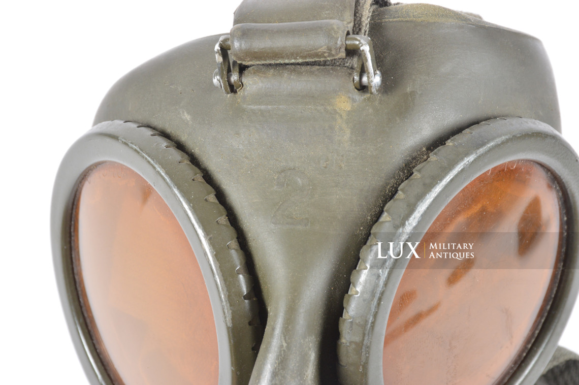 German tan camouflage gas mask canister set, named - photo 48