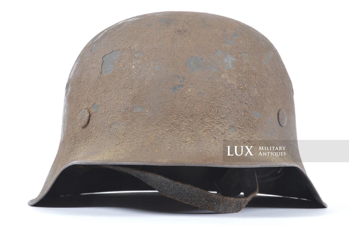 Rare M42 Waffen-SS sawdust textured camouflage combat helmet, « ckl66 » - photo 8