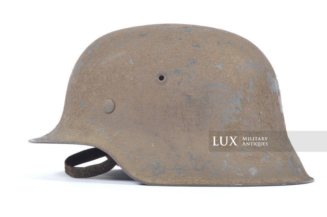 Rare M42 Waffen-SS sawdust textured camouflage combat helmet, « ckl66 » - photo 10