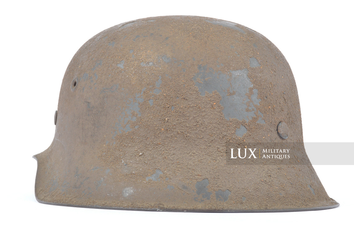 Rare M42 Waffen-SS sawdust textured camouflage combat helmet, « ckl66 » - photo 11