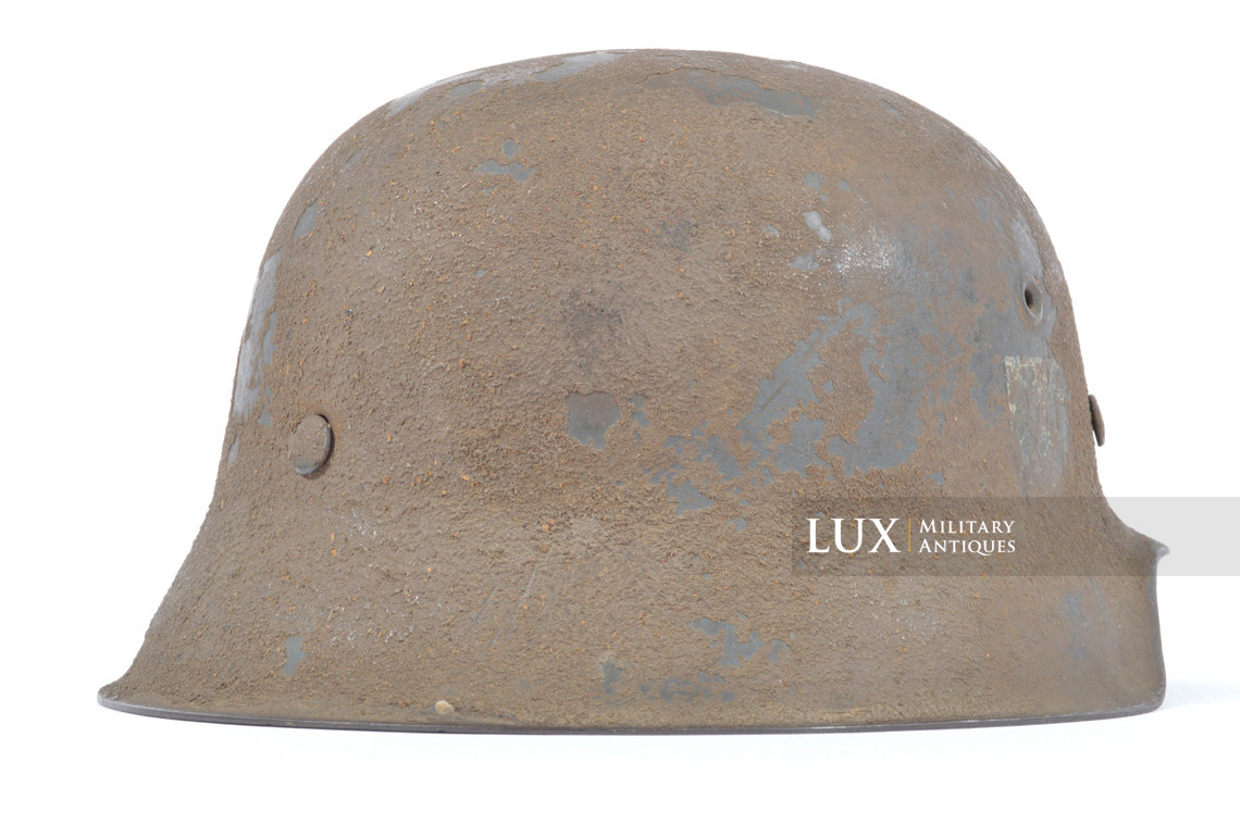 Rare M42 Waffen-SS sawdust textured camouflage combat helmet, « ckl66 » - photo 13