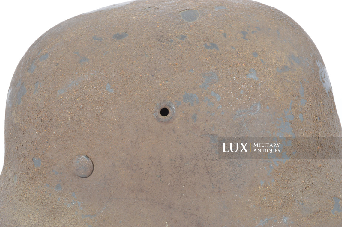 Rare M42 Waffen-SS sawdust textured camouflage combat helmet, « ckl66 » - photo 28