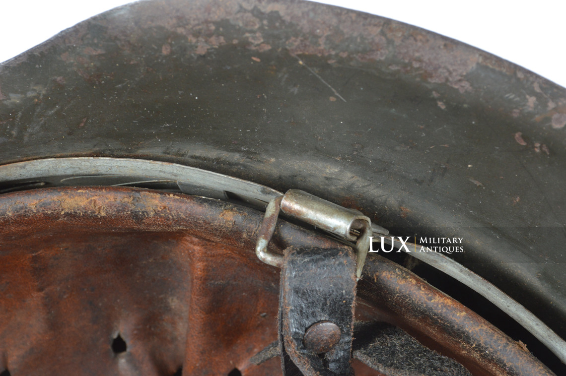 Rare M42 Waffen-SS sawdust textured camouflage combat helmet, « ckl66 » - photo 50