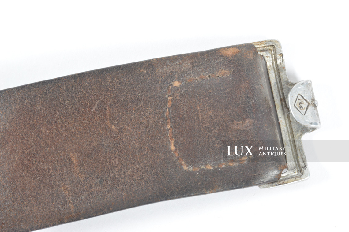 Early Luftwaffe chocolate brown combat service belt, « unit marked / 1937 » - photo 7