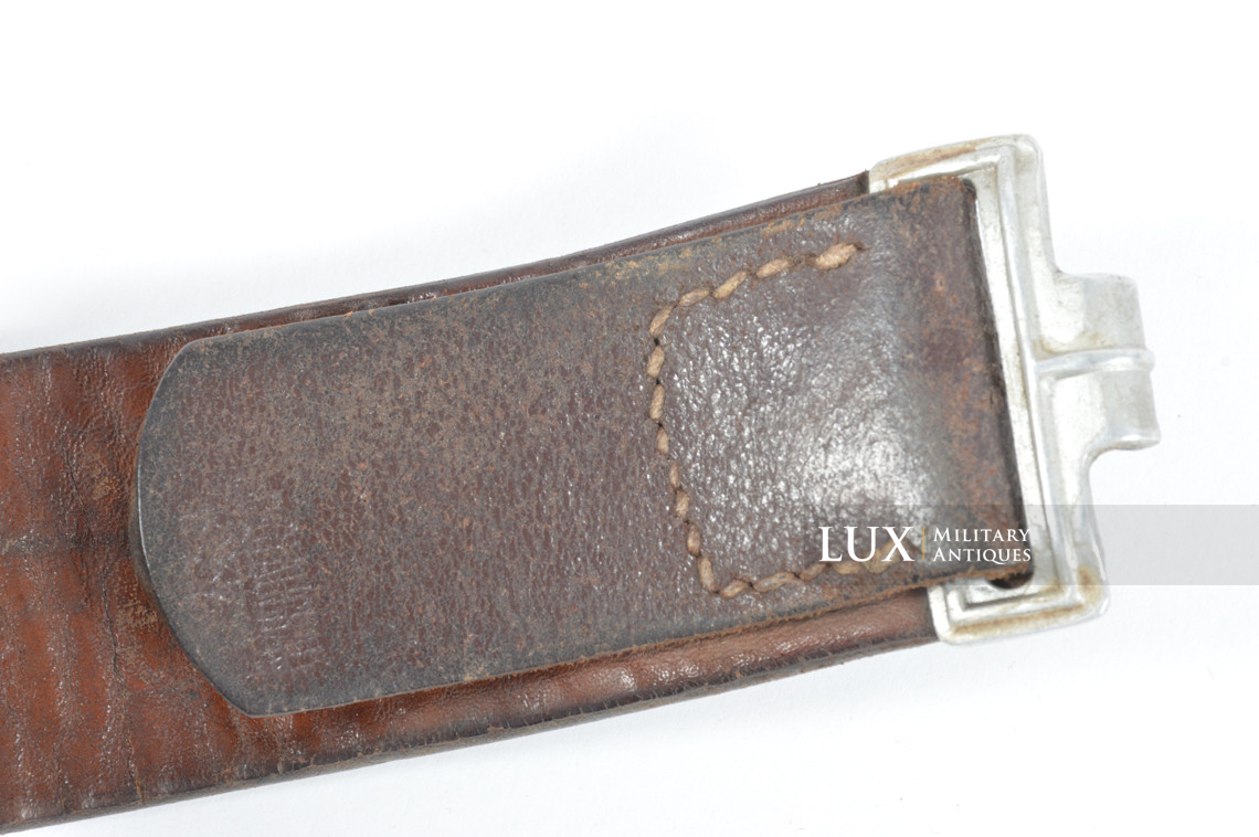 Early Luftwaffe chocolate brown combat service belt, « unit marked / 1937 » - photo 8
