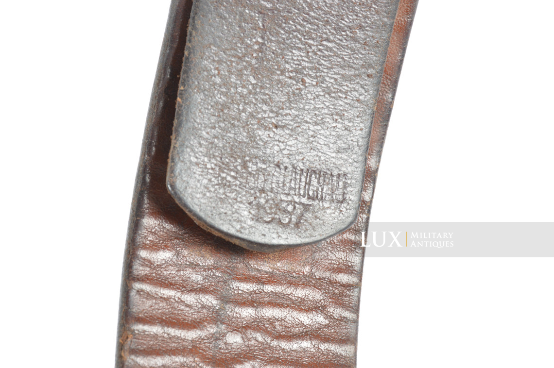 Early Luftwaffe chocolate brown combat service belt, « unit marked / 1937 » - photo 10